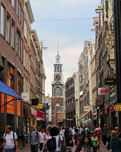 Kalverstraat - shoppinggate i Amsterdam